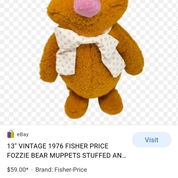 *bogo* 1976 fozzie bear a Jim Henson Muppet doll - Picture 9 of 9